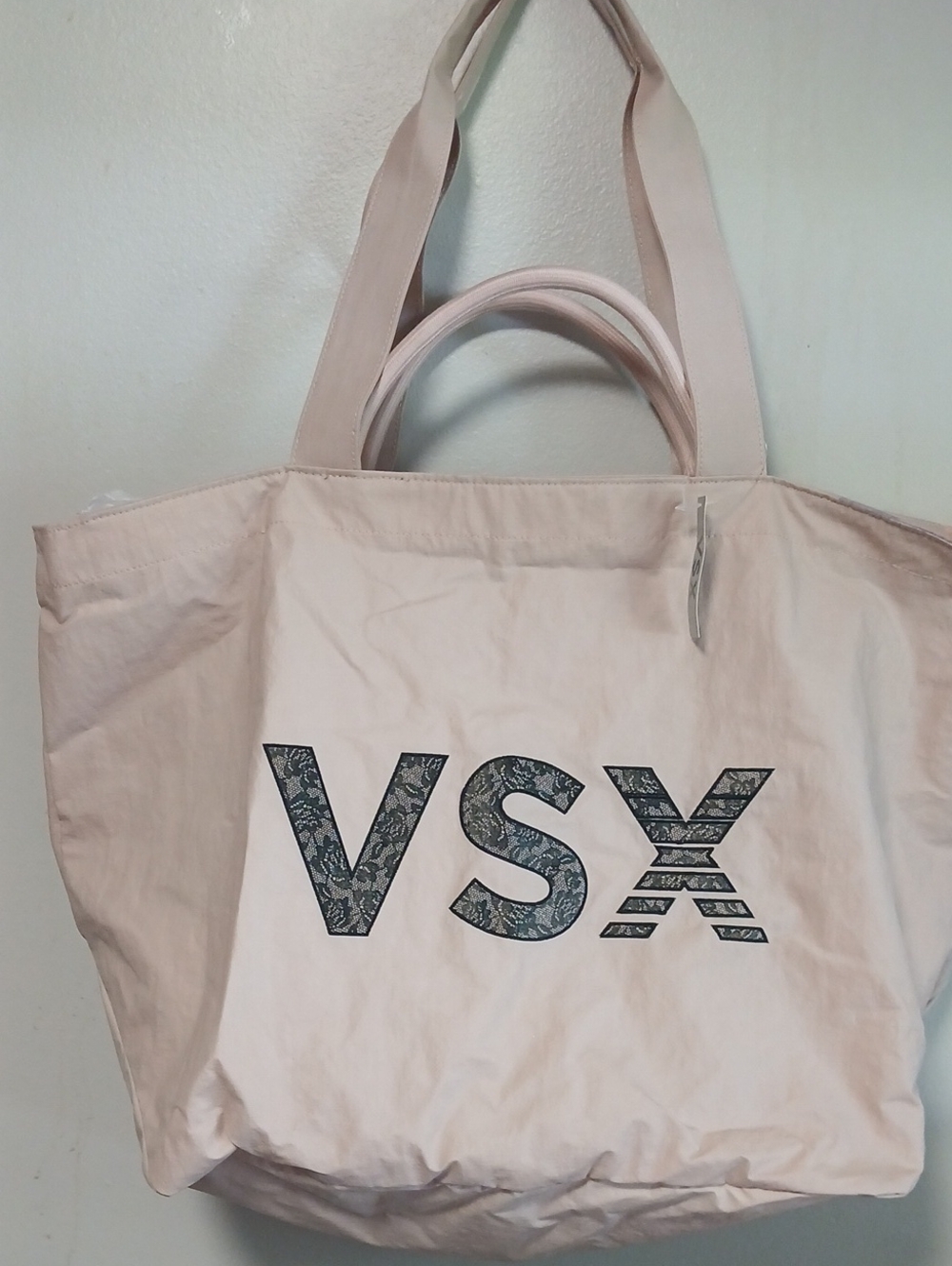 VSX Blush Pink Tote with Patterned Logo - Picture 2 of 6